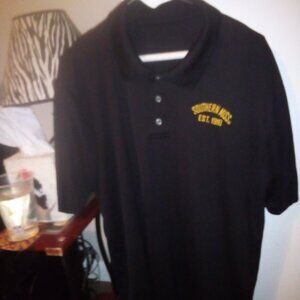 Southern Mississippi Golden Eagles Black Polyester Polo Shirt XL Collar 3 Button